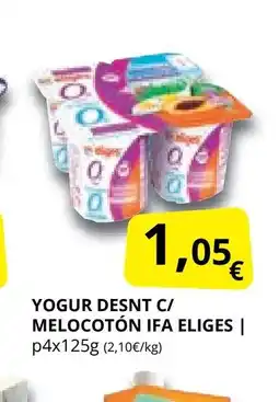 Supermercados MAS IFA ELIGES Yogur desnt c/ melocotón oferta