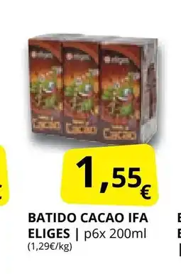 Supermercados MAS IFA ELIGES Batido cacao oferta