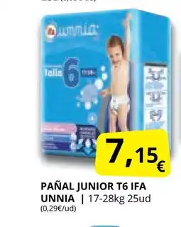 Supermercados MAS IFA UNNIA Pañal junior t6 oferta
