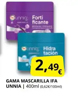Supermercados MAS IFA UNNIA Gama mascarilla oferta