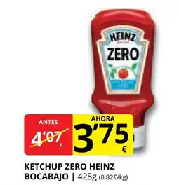 Supermercados MAS Ketchup zero heinz bocabajo oferta