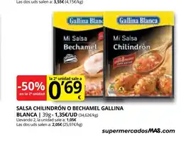 Supermercados MAS GALLINA BLANCA Salsa chilindrón o bechamel oferta
