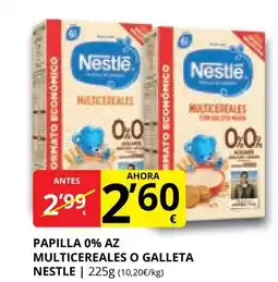 Supermercados MAS Papilla 0% az multicereales o galleta nestle oferta