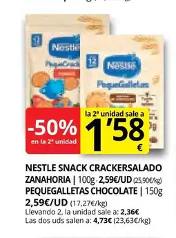 Supermercados MAS Nestle snack crackersalado zanahoria oferta