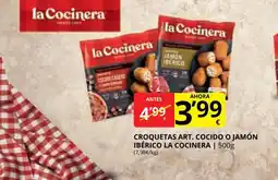 Supermercados MAS LA COCINERA Croquetas art. cocido o jamón ibérico oferta