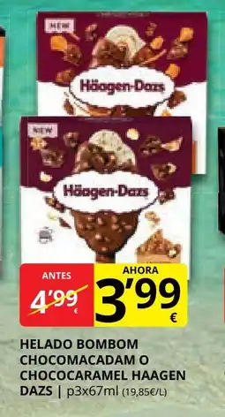 Supermercados MAS HAAGEN DAZS Helado bombom chocomacadam o chococaramel oferta