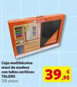 Alcampo Caja multitecnica maxi de madera con tubos acrilicos oferta