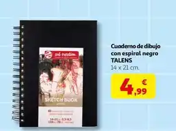 Alcampo Cuaderno de dibujo con espiral negro oferta