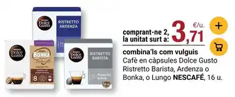 Nescafé - cafe en capsules dolce gusto ristretto barista, ardenza o bonka, o lungo