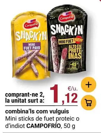 Campofrío - mini sticks de fuet proteic o d'indiot