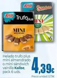 Unide Supermercados Kalise - helado trufo plus mini almendrado o mini sándwich vainilla oferta