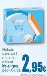 Unide Supermercados Ifa eliges - helado sandwich nata sin azucar oferta