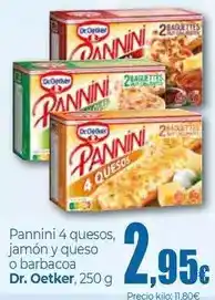 Unide Supermercados Dr oetker - pannini 4 quesos, jamón y queso o barbacoa oferta