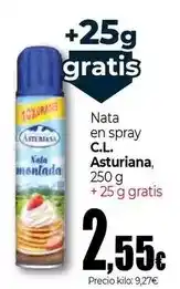 Unide Supermercados Central lechera asturiana - nata en spray oferta