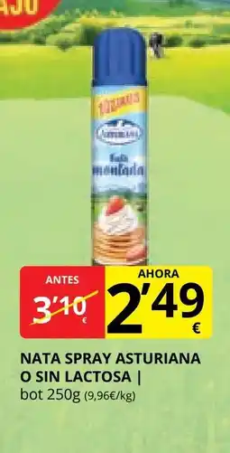 Supermercados MAS Nata spray asturiana o sin lactosa | oferta