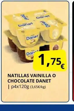 Supermercados MAS DANET Natillas vainilla o chocolate oferta