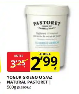 Supermercados MAS PASTORET Yogur griego o s/az natural oferta