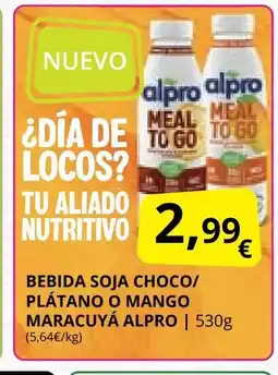 Supermercados MAS ALRPO Bebida soja choco/ plátano o mango maracuyá oferta