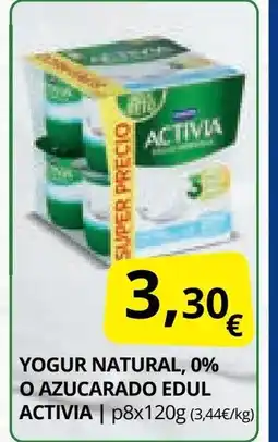 Supermercados MAS ACTIVIA Yogur natural, 0% o azucarado edul oferta