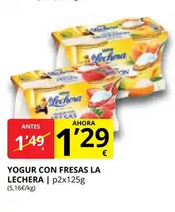 Supermercados MAS LA LECHERA Yogur con fresas oferta