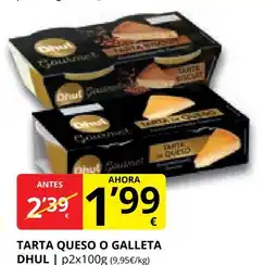 Supermercados MAS DHUL Tarta queso o galleta oferta