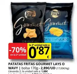Supermercados MAS LAYS O WAVY Patatas fritas gourmet oferta