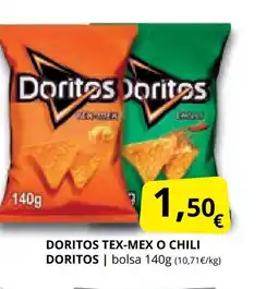 Supermercados MAS DORITOS Tex-mex o chili oferta