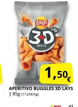 Supermercados MAS LAYS Aperitivo buggles 3d oferta