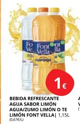 Supermercados MAS FONT VELLA Bebida refrescante agua sabor limón agua/zumo limón o te limón oferta