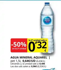 Supermercados MAS AQUAREL Agua mineral oferta