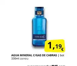 Supermercados MAS Agua mineral c/gas de cabras oferta