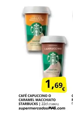 Supermercados MAS STARBUCKS Café capuccino o caramel macchiato oferta