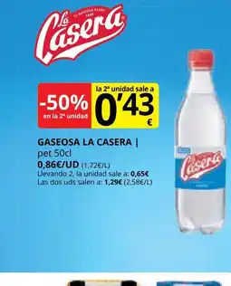 Supermercados MAS LA CASERA Gaseosa oferta
