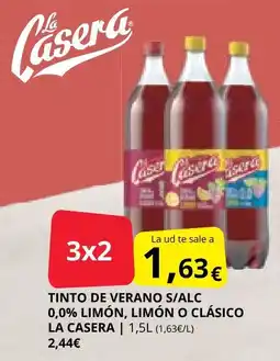Supermercados MAS LA CASERA Tinto de verano s/alc 0,0% limón, limón o clásico oferta