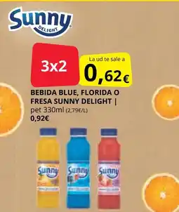 Supermercados MAS SUNNY DELIGHT Bebida blue, florida o fresa oferta