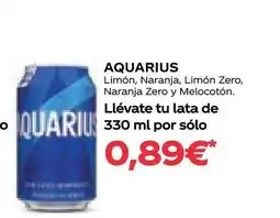 Supermercados MAS AQUARIUS Limón, Naranja, Limón Zero, Naranja Zero y Melocotón oferta