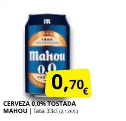 Supermercados MAS MAHOU Cerveza 0,0% tostada oferta