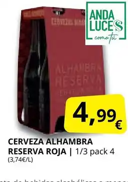 Supermercados MAS Cerveza alhambra reserva roja oferta