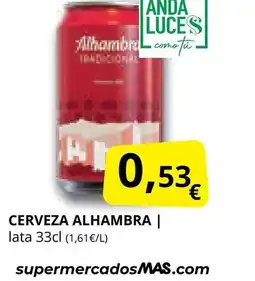 Supermercados MAS ALHAMBRA Cerveza oferta