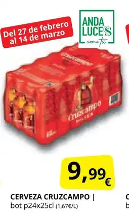 Supermercados MAS CRUZCAMPO Cerveza oferta