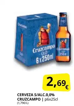 Supermercados MAS CRUZCAMPO Cerveza s/alc.0,0% oferta