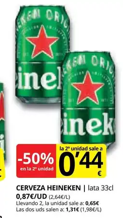 Supermercados MAS HEINEKEN Cerveza oferta