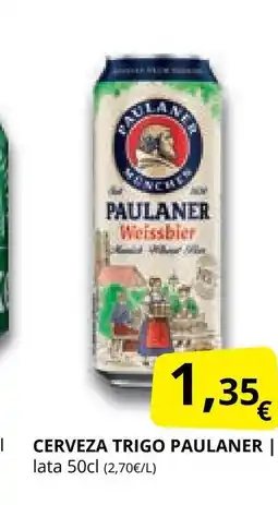 Supermercados MAS PAULANER Cerveza trigo oferta