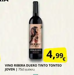 Supermercados MAS Vino ribera duero tinto tonteo joven oferta