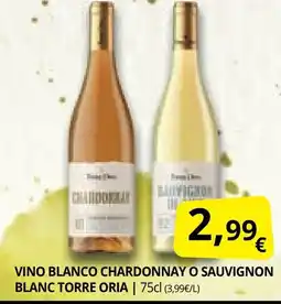 Supermercados MAS Vino blanco chardonnay o sauvignon blanc torre oria oferta