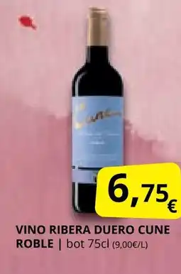 Supermercados MAS Vino ribera duero cune roble oferta