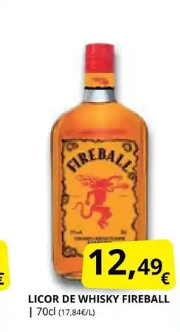 Supermercados MAS FIREBALL Licor de whisky oferta