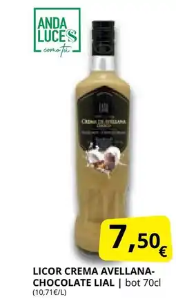 Supermercados MAS Licor crema avellana- chocolate lial oferta