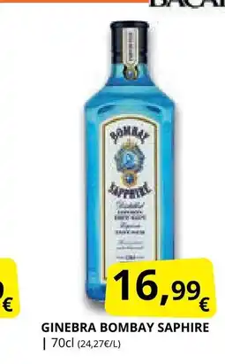 Supermercados MAS BOMBAY SAPHIRE Ginebra oferta