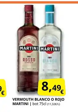 Supermercados MAS MARTINI Vermouth blanco o rojo oferta